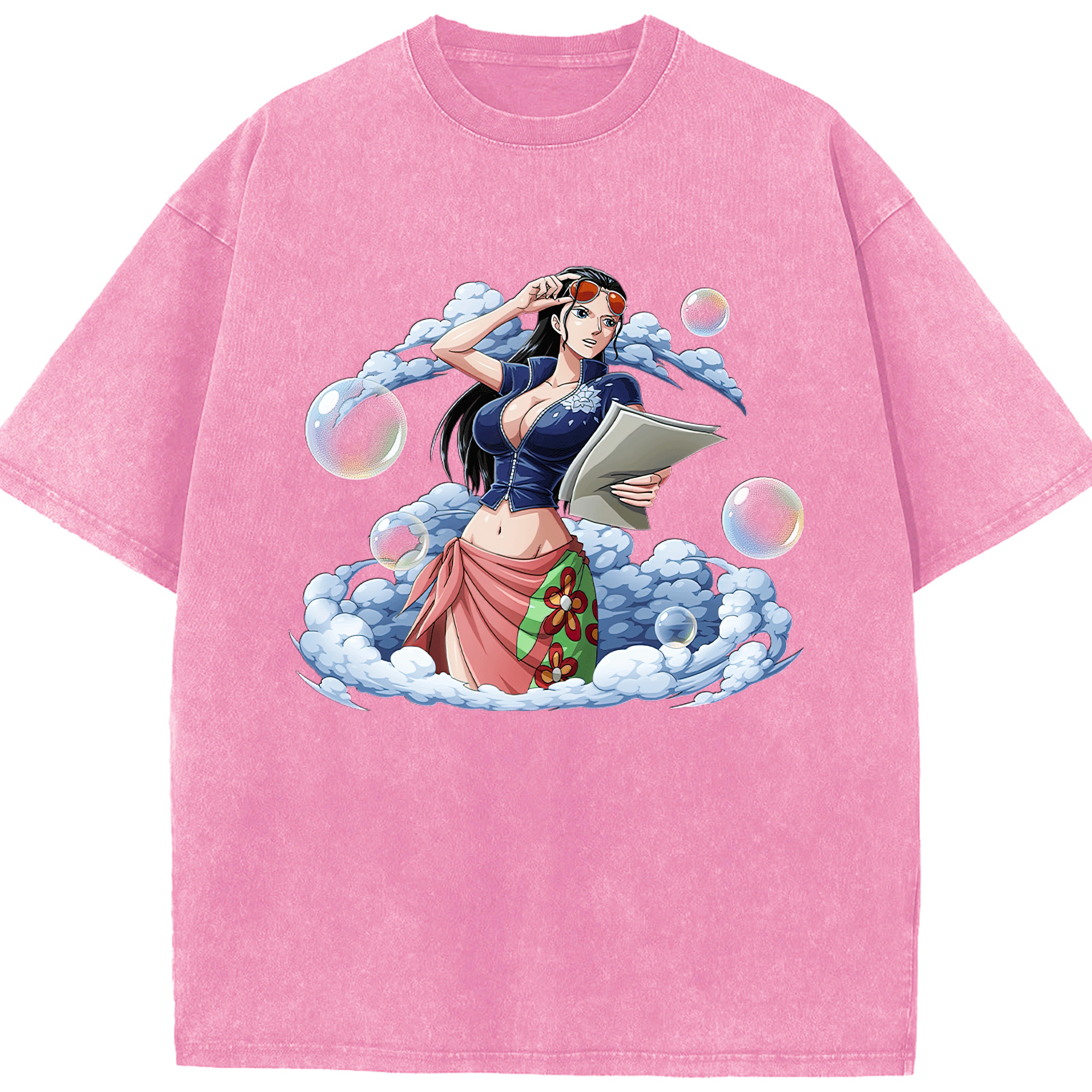 ワンピース ニコ・ロビン ONE PIECE Nico Robin 綿100% ヴィンテージ風 半袖Tシャツ（フロントプリント）